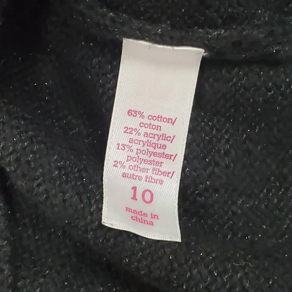 Justice Girls 10 Large Black Sweater
